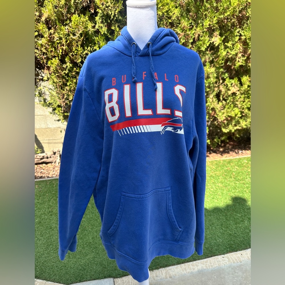Vintage Men’s NFL Buffalo Bills Team Navy Blue Hoodie Pull Over size XL - Picture 1 of 5